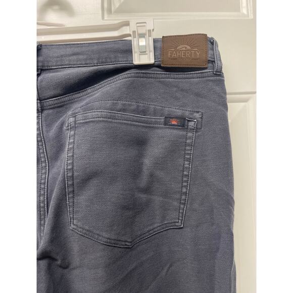 Faherty Men's Stretch Terry 5-Pocket Athletic fit pant Navy size 38x32 - Picture 6 of 7